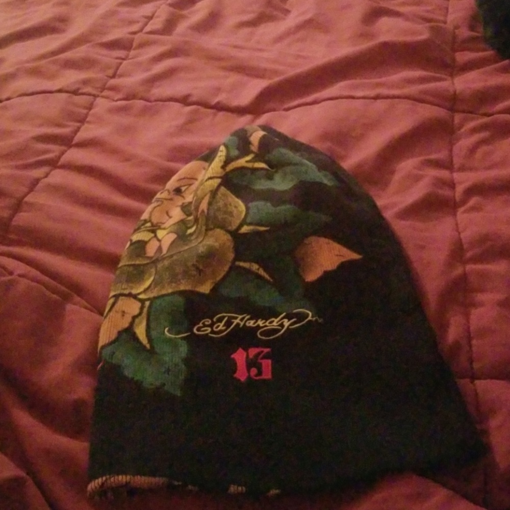 MEN'S 100% COTTON BLACK1 SIZE ED. HARDY SKI MASK!!